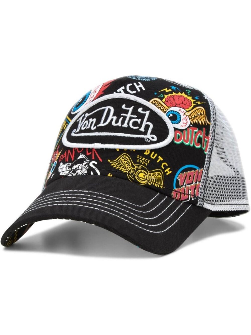 Stylish Monogram Trucker Cap | Mesh Back, Curved Bill, Adjustable Snapback
